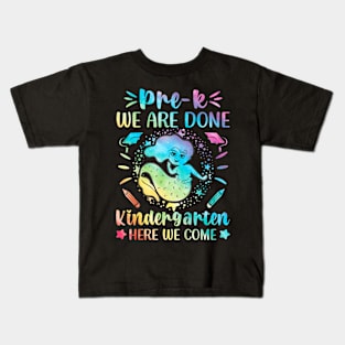 Kids Prek Graduation Shirt Last Day Pre K 2023 Mermaid Tie Dye Kids T-Shirt